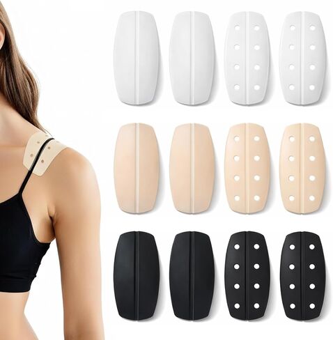 12Pcs Bra Strap Cushions, Anti-Slip Shoulder Pads for Women, Silicone Bra Strap Holder to Prevent Slipping, Soft Shoulder Straps Pad for Underwear Daily Wear in Kuwait