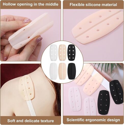 12Pcs Bra Strap Cushions, Anti-Slip Shoulder Pads for Women, Silicone Bra Strap Holder to Prevent Slipping, Soft Shoulder Straps Pad for Underwear Daily Wear in Kuwait