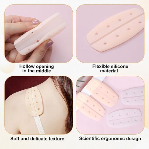 Sibba 8Pcs Bra Strap Cushions, Anti-Slip Shoulder Pads for Women, Silicone Bra Strap Holder to Prevent Slipping, Soft Shoulder Straps Pad for Underwear Daily Wear in Kuwait