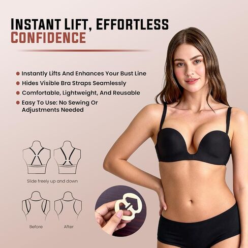 15 pcs Bra Strap Clips, Bra Clips to Make Racerback, Bra Strap Holders, Anti-slip Bra Strap Holder, Bra Cleavage Control Clips – 5 designs & 3 colors in Saudi Arabia