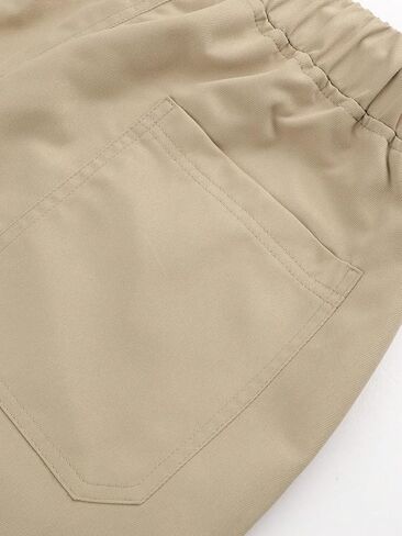 Girls Cargo Jogger Pants, Elastic Waist Casual Pants with Multi-Pockets for Kids School Daily Wear in Kuwait