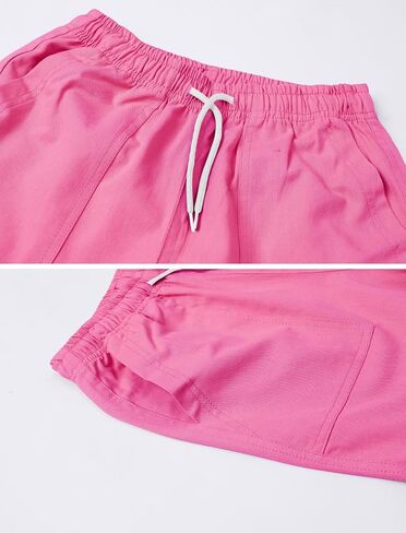 2 Pack Girls' Cargo Pants Kids Active Jogger Pants Girls Casual Pull On Cotton Pants with Drawstring Pockets in Kuwait