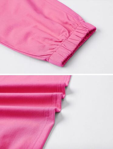 2 Pack Girls' Cargo Pants Kids Active Jogger Pants Girls Casual Pull On Cotton Pants with Drawstring Pockets in Kuwait