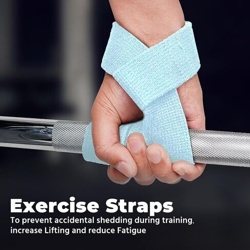 Pull Lifting Wrist Straps, Power Lifting Exercise Straps, Padded and Anti-Skid Grips Band for Weightlifting, Bodybuilding, Strength Training - Blue in Saudi Arabia