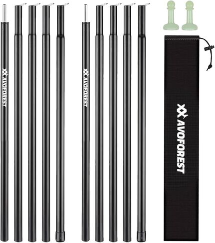Tent Poles for Tarp, AVOFOREST Camping Tent Tarps Poles Adjustable Camping Accessories 76in Heavy Duty Poles Thicker Tent Pole with a Diameter of 0.65in for Backpacking Hiking Awning in Kuwait