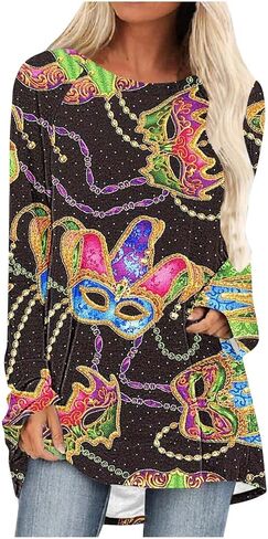 تي شيرت للأولاد من Mardi Gras بأزرار سفلية وردي اللون، أحذية رياضية نسائية لملابس الترتر، تي شيرت بغطاء للرأس، بذلة علوية in Kuwait