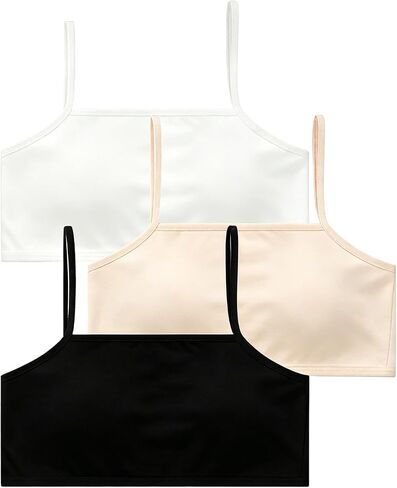 Girls Camisole Undershirts Size 10-12 Training Bras Cotton Sport Bras Pack of 3 Cami Crop Tops for Teens Summer in Kuwait