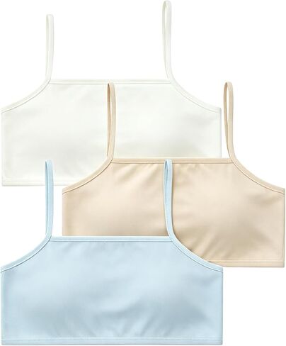 Girls Camisole Undershirts Size 10-12 Training Bras Cotton Sport Bras Pack of 3 Cami Crop Tops for Teens Summer in Kuwait
