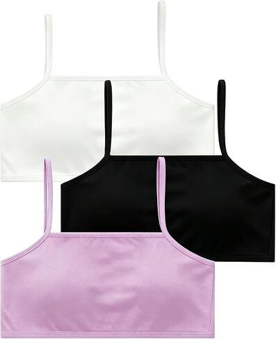 Girls Camisole Undershirts Size 10-12 Training Bras Cotton Sport Bras Pack of 3 Cami Crop Tops for Teens Summer in Kuwait