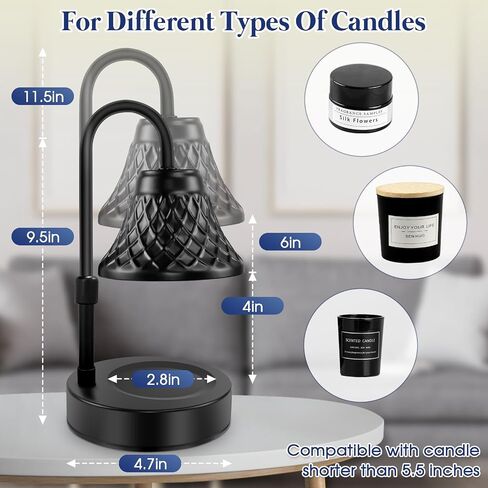 Banbanda Adjustable Candle Warmer Lamp with Timer: Candle Lamps fits All Candle Jar Home Decor - Wax Warmer for Scented Wax - Birthday Gifts for Women in Saudi Arabia