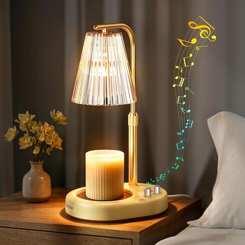 Gifts for Women, Candle Warmer Lamp with Bluetooth Speaker, Timer and Dimmer Candle Warmer Lamp with Height-Adjustable Pole Fits Different Wax Jars Perfect for Sleep, Relaxation & Home Decor in Kuwait