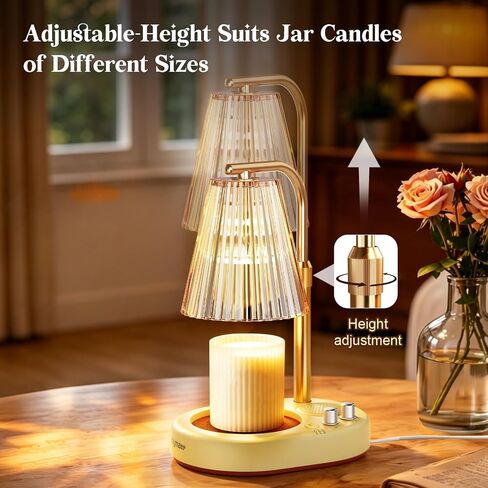 Gifts for Women, Candle Warmer Lamp with Bluetooth Speaker, Timer and Dimmer Candle Warmer Lamp with Height-Adjustable Pole Fits Different Wax Jars Perfect for Sleep, Relaxation & Home Decor in Kuwait