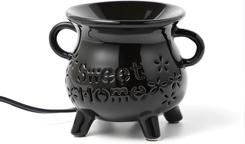 TTJ Ceramic Cauldron Wax Melt Warmer with Love Design, Electric Wax Burner for Home Fragrance, Decorative Candle Warmer with Two Handles, Ideal Gift for Valentine's Day, Wedding, Birthday,Dark Green in Kuwait