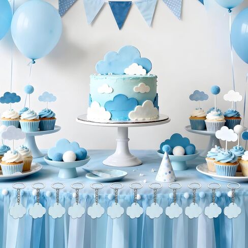 Cloud Keychain Favors Blue Clouds Keychain Bulk 12pcs Sky Clouds Keychains Cartoon Story Party Return Gifts Favors for Guests Blue Sky and White Cloud Birthday Baby Shower Party Decors in Kuwait