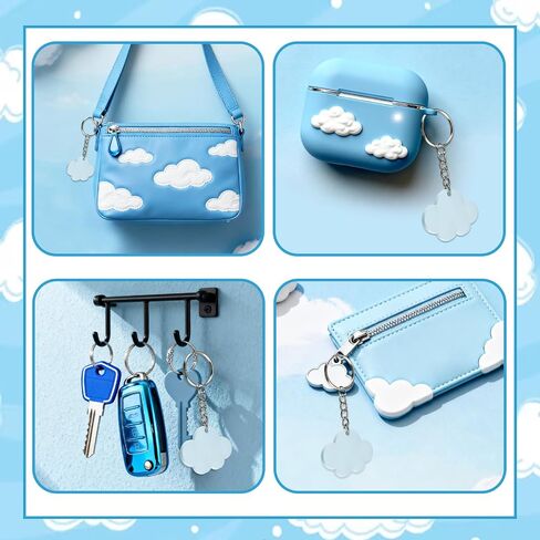 Cloud Keychain Favors Blue Clouds Keychain Bulk 12pcs Sky Clouds Keychains Cartoon Story Party Return Gifts Favors for Guests Blue Sky and White Cloud Birthday Baby Shower Party Decors in Kuwait