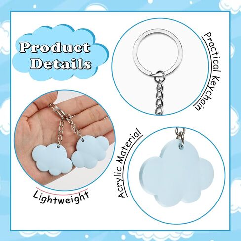 Cloud Keychain Favors Blue Clouds Keychain Bulk 12pcs Sky Clouds Keychains Cartoon Story Party Return Gifts Favors for Guests Blue Sky and White Cloud Birthday Baby Shower Party Decors in Kuwait