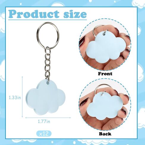 Cloud Keychain Favors Blue Clouds Keychain Bulk 12pcs Sky Clouds Keychains Cartoon Story Party Return Gifts Favors for Guests Blue Sky and White Cloud Birthday Baby Shower Party Decors in Kuwait