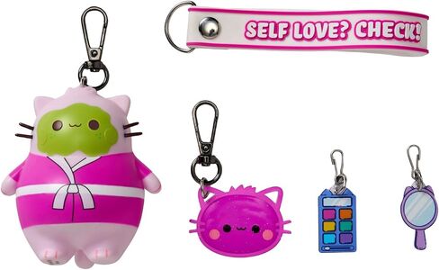 Pembe the Pink Cat Mystery Bento Box Keychain Set | Collectible Clip-On Figure, Affirmation Strap & Charms | Mix-and-Match Surprise | 6 Styles to Collect in Saudi Arabia