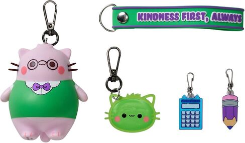 Pembe the Pink Cat Mystery Bento Box Keychain Set | Collectible Clip-On Figure, Affirmation Strap & Charms | Mix-and-Match Surprise | 6 Styles to Collect in Saudi Arabia