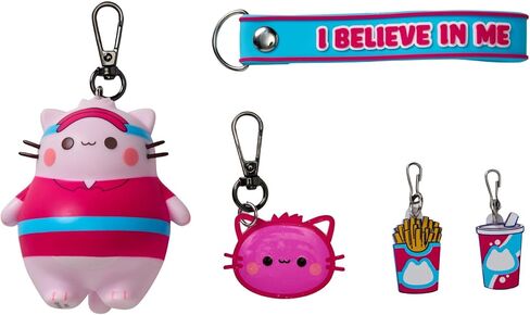 Pembe the Pink Cat Mystery Bento Box Keychain Set | Collectible Clip-On Figure, Affirmation Strap & Charms | Mix-and-Match Surprise | 6 Styles to Collect in Saudi Arabia