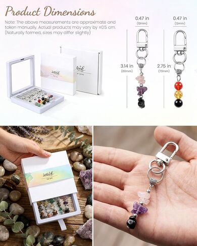 10 Pack Natural Crystal Gifts for Women Keychain – Bulk Shareable Party Favors, Team Gifts for Friends, Coworkers, Graduation – Good Luck Stocking Stuffers in Saudi Arabia