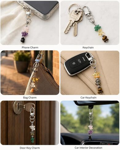 10 Pack Natural Crystal Gifts for Women Keychain – Bulk Shareable Party Favors, Team Gifts for Friends, Coworkers, Graduation – Good Luck Stocking Stuffers in Saudi Arabia