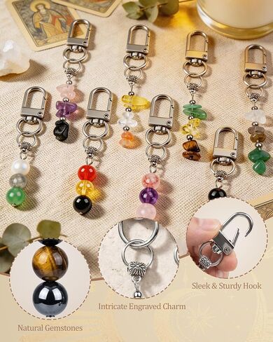 10 Pack Natural Crystal Gifts for Women Keychain – Bulk Shareable Party Favors, Team Gifts for Friends, Coworkers, Graduation – Good Luck Stocking Stuffers in Saudi Arabia