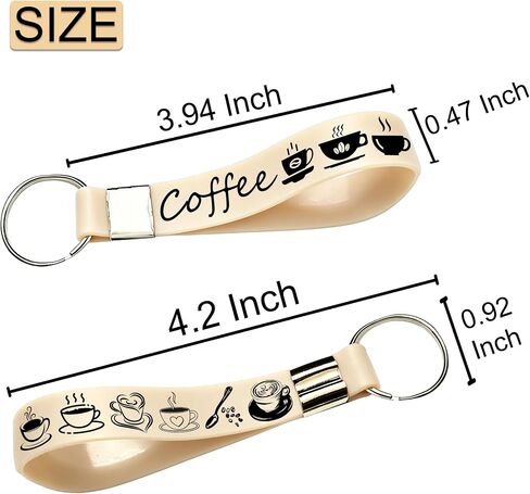 24PCS Coffee Rubber Keychain Latte Silicone Wristbands Party Supplies Decorations Birthday Party Favors Gifts in Saudi Arabia