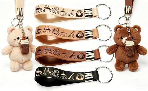 24PCS Coffee Rubber Keychain Latte Silicone Wristbands Party Supplies Decorations Birthday Party Favors Gifts in Saudi Arabia