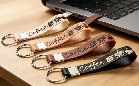 24PCS Coffee Rubber Keychain Latte Silicone Wristbands Party Supplies Decorations Birthday Party Favors Gifts in Saudi Arabia