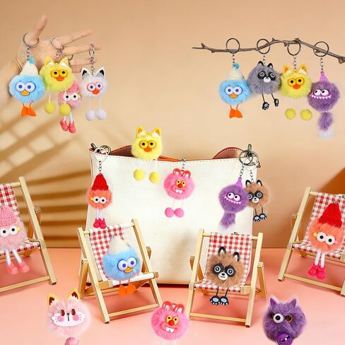 30 Pcs Cute Plush Keychains Key Chain Kawaii Keychain Bulk for Birthday Goodie Bags Party Favors Treasure Box Classroom Prizes Carnival Rewards Women Bag Charm in Saudi Arabia