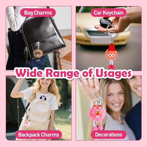 30 Pcs Cute Plush Keychains Key Chain Kawaii Keychain Bulk for Birthday Goodie Bags Party Favors Treasure Box Classroom Prizes Carnival Rewards Women Bag Charm in Saudi Arabia