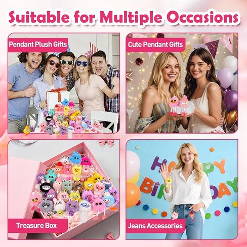 30 Pcs Cute Plush Keychains Key Chain Kawaii Keychain Bulk for Birthday Goodie Bags Party Favors Treasure Box Classroom Prizes Carnival Rewards Women Bag Charm in Saudi Arabia