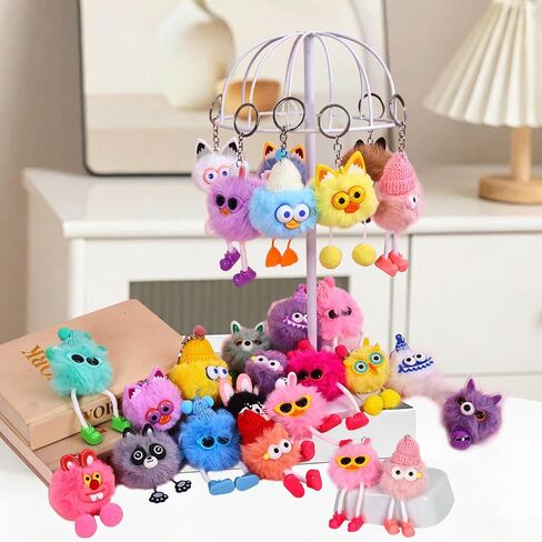 30 Pcs Cute Plush Keychains Key Chain Kawaii Keychain Bulk for Birthday Goodie Bags Party Favors Treasure Box Classroom Prizes Carnival Rewards Women Bag Charm in Saudi Arabia