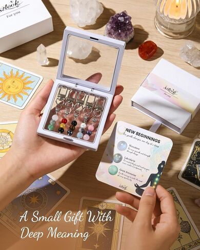 5 Pack Cute Crystal Gifts for Women Keychain – Birthday, Self Love, Positive Vibes, Calming, Graduation, New Job, Friendship – Good Luck Stocking Stuffers in Saudi Arabia