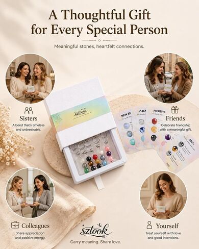5 Pack Cute Crystal Gifts for Women Keychain – Birthday, Self Love, Positive Vibes, Calming, Graduation, New Job, Friendship – Good Luck Stocking Stuffers in Saudi Arabia