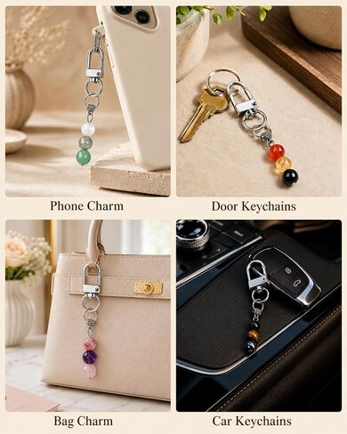 5 Pack Cute Crystal Gifts for Women Keychain – Birthday, Self Love, Positive Vibes, Calming, Graduation, New Job, Friendship – Good Luck Stocking Stuffers in Saudi Arabia