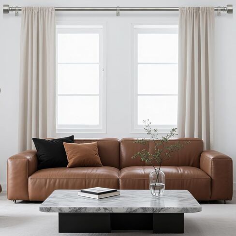 HEI! DEAR Brushed Nickel Curtain Rods for Windows 48 to 84 Inch(4-7ft), 1 Inch Diameter Heavy Duty Curtain Rod, Adjustable Decorative Drapery Poles 36-88", Satin Nickel in Saudi Arabia