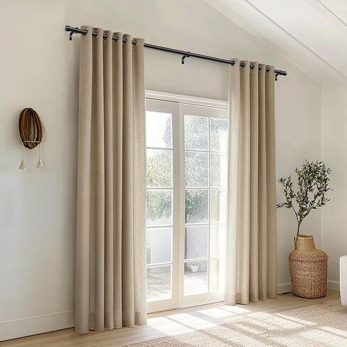 Zeerobee Curtain Rods for Windows 66 to 120, Black Curtain Rod, Adjustable 1 Inch Heavy Duty Outdoor/Indoor Modern Drapery Pole, 32"-120" in Saudi Arabia