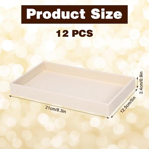 12 Pack Velvet Jewelry Trays, 8.3x5x0.9 Inches Stackable Jewelry Organizer Inserts for Women, Beige Display Trays for Necklace Earring Ring Bracelet in Saudi Arabia