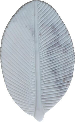 Creative Co-Op Marble Leaf-Shaped Decorative Dish, White in Saudi Arabia