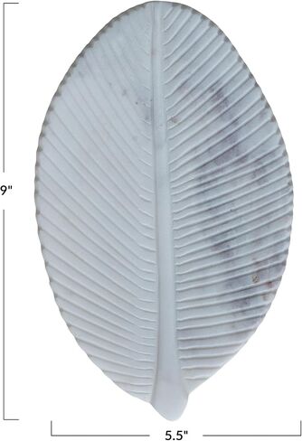 Creative Co-Op Marble Leaf-Shaped Decorative Dish, White in Saudi Arabia