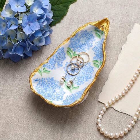 Natural Oyster Ring Trinket Dish Vintage Jewelry Tray for Keys Small Jewelry Holder for Bridal Shower Favors Friends Sisters Daughter Mother Gift Seaside Style Decor (Pearl Gold) in Saudi Arabia