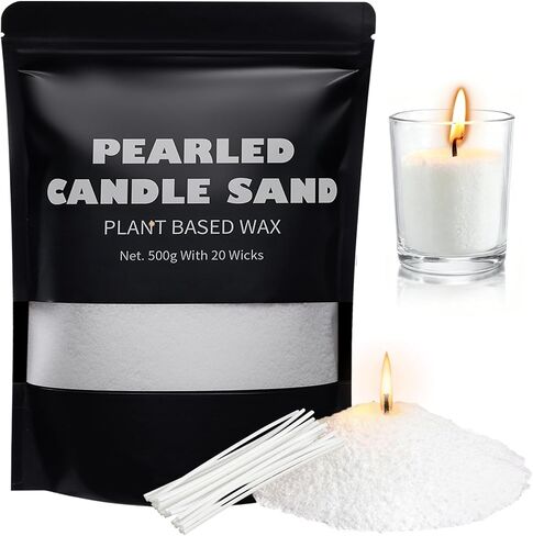 Scented Candle Sand Wax Set, Refillable Plant Sand Candles with 20 Wicks Kit 1.1LB Candle Beads Sand Candles for DIY Candle Making Valentine's Day Gift Party, Wedding, Home Decor (Scented Lavender) in Saudi Arabia