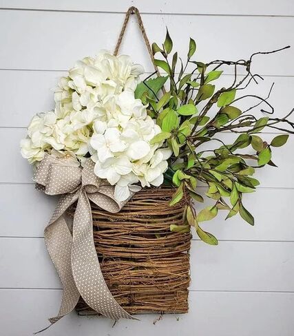 Pink Berry Wildflower Door Hanger Basket Wreath - Spring and Summer Front Door Decor, Mother's Day Hanging Basket, Seasonal Welcome Wreath for Weddings and Home Decoration in Saudi Arabia