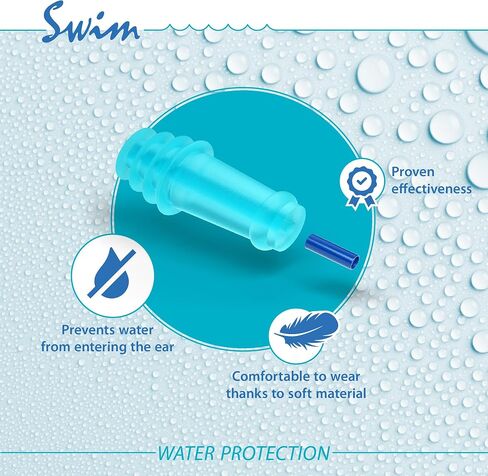 SANOHRA Swim Ear Plugs for Kids and Small Ear Canals – Waterproof Ear Protection to Keep Water Out – Reusable Comfortable Earplugs for Swimming, Pool & Shower in Saudi Arabia