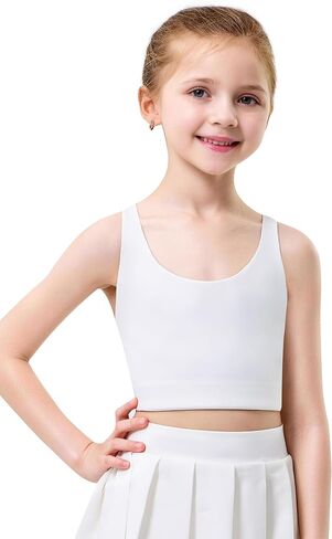 IFNOW Girls Sports Bra Kids Strappy Scoop Neck Bra Crop Top Training Bra for Dance Yoga 5-14 Years in Saudi Arabia