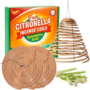 SCENTORINI Hanging Citronella Coils, 24H Long Lasting Citronella Incense Coils for Patio Porch Balcony Camping, Compact Outdoor Fragrance Decor, 6x6 Inch 3 Pack in Saudi Arabia