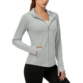 Womens Rash Guard UPF 50+ SPF Sun Shirts Long Sleeve Zip Up Sun Protection Swimsuit Top Quick Dry Lightweight Hoodie in Saudi Arabia