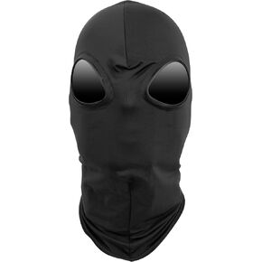 Black Full Face Costume Mask for Adults, Soft Milk Silk Hood with Removable Eye Lenses, Silicone Eye Cushion, Wear Alone or Under Mascot, Latex & Cosplay Masks in Saudi Arabia